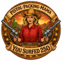 Pistol-Packing-Mama 250 Badge